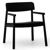 Normann Copenhagen -Timb Lounge Armstoel Zwart - Zwart Leer