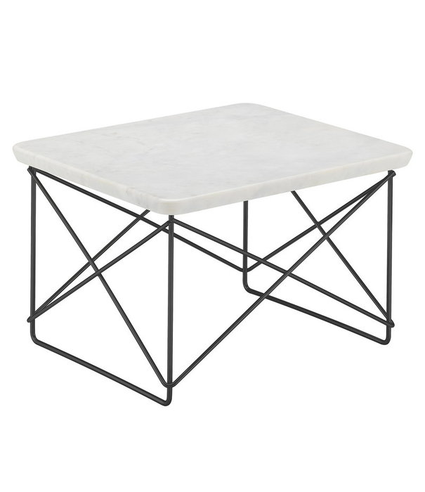 Vitra  Vitra - Occasional Table LTR licht marmer, basic dark onderstel