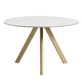 CPH 20 Eettafel Rond wit laminaat, eiken