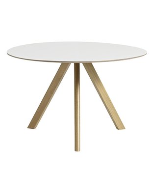Cph 20 round dining table oak- white laminate Ø120