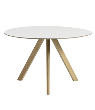 CPH 20 Round Dining Table white laminate, oak  120cm
