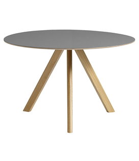 Hay - Cph 20 round dining table oak - grey linoleum Ø120