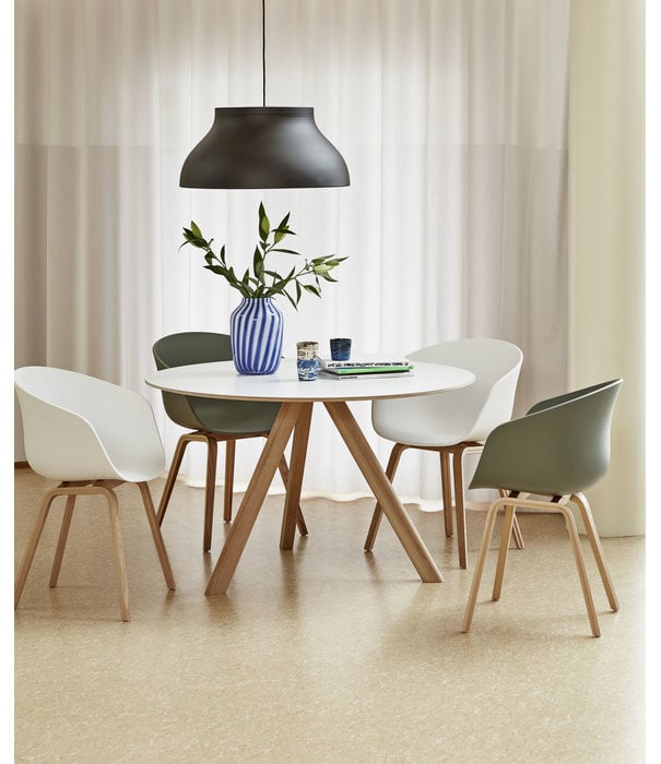 Hay  CPH 20 Round Dining Table black linoleum, oak