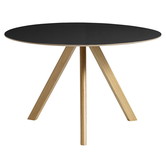 CPH 20 Eettafel Rond zwart linoleum, eiken