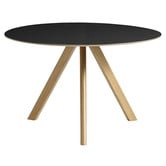 CPH 20 Round Dining Table black linoleum, oak