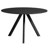 Cph 20 eettafel rond zwart eiken - zwart linoleum Ø120