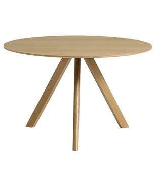 CPH 20 Round Dining Table oak, oak base 120cm