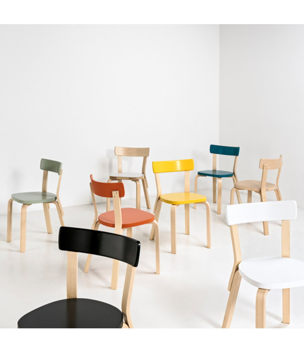 Artek  Artek - Aalto Chair 69 Orange - Birch