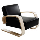 Aalto Armchair 400 Tank,  Black leather