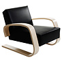 Artek - Armchair 400 Tank Zwart Leer