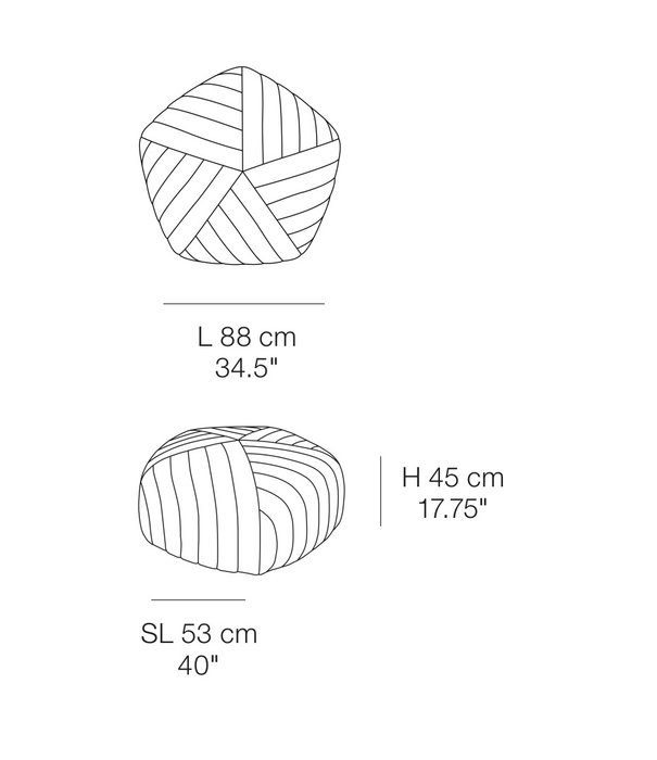 Muuto  Muuto - Five poef large, stof Ecriture