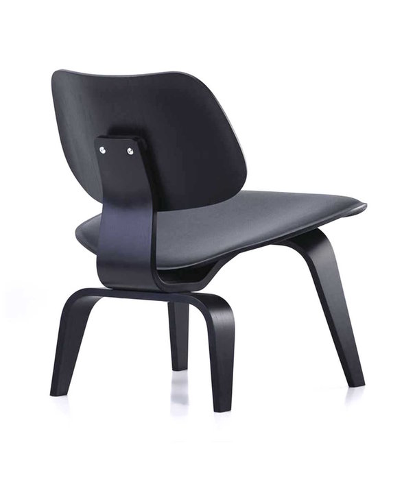 Vitra  Vitra - Eames LCW Leather lounge chair black ash - black leather