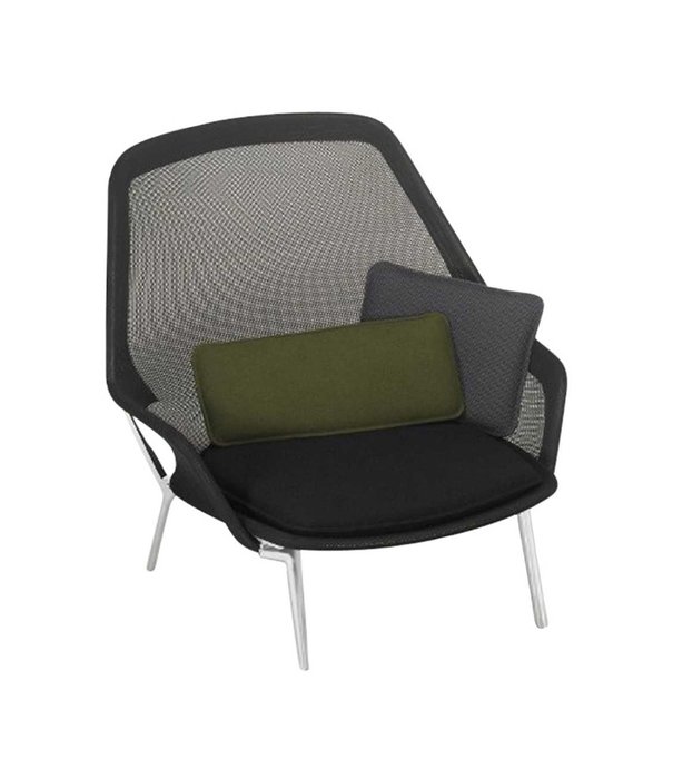 Vitra  Vitra -  Slow Chair lounge chair black, polished aluminium
