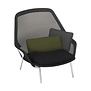 Vitra -  Slow Chair lounge stoel zwart,  gepolijst aluminium