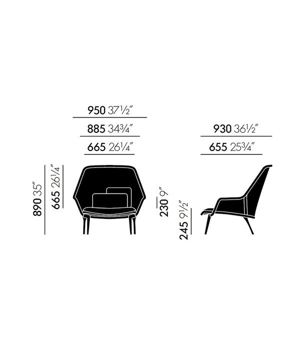 Vitra  Vitra -  Slow Chair lounge chair brown, chocolate