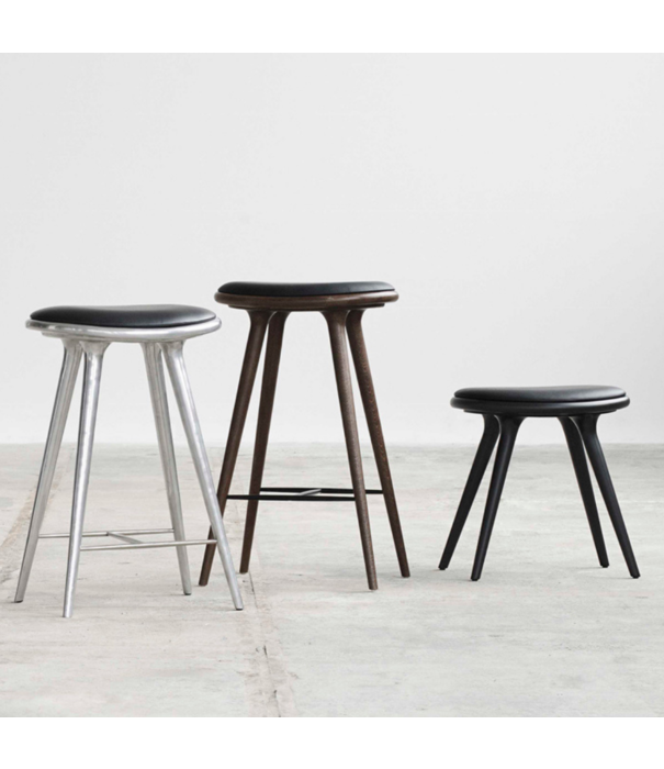 Mater Design  Mater High Stool black beech, black leather 69cm