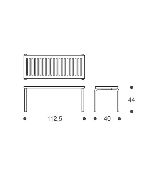 Artek  Artek - Bench 153A Black