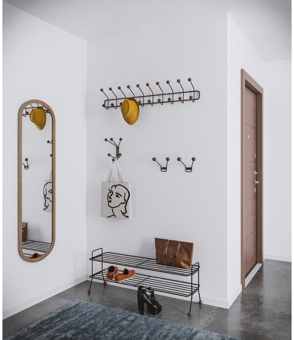 Maze  Maze Bill Horizontal L Kapstok zwart, walnoot hue