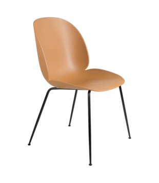 Gubi - Beetle Dining Chair Amber, conic black base