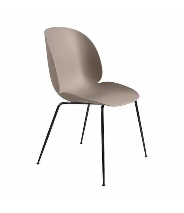 Gubi  Gubi - Beetle dining chair Pebble Brown - conic black base