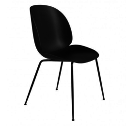 GUBI Beetle black dining chair - black conic base