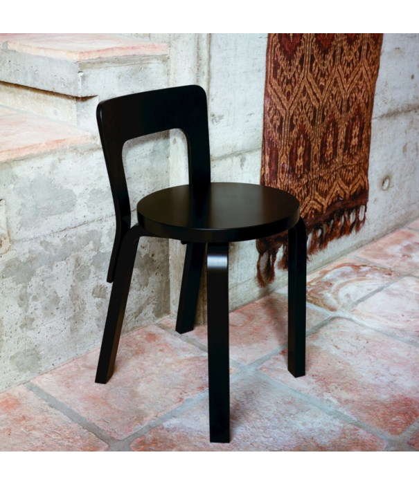 Artek  Artek - Chair 65 Berken Stoel - Wit Laminaat