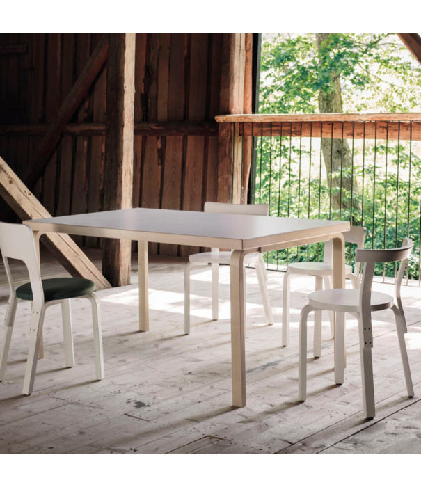 Artek  Artek - Chair 65 Berken Stoel - Wit Laminaat