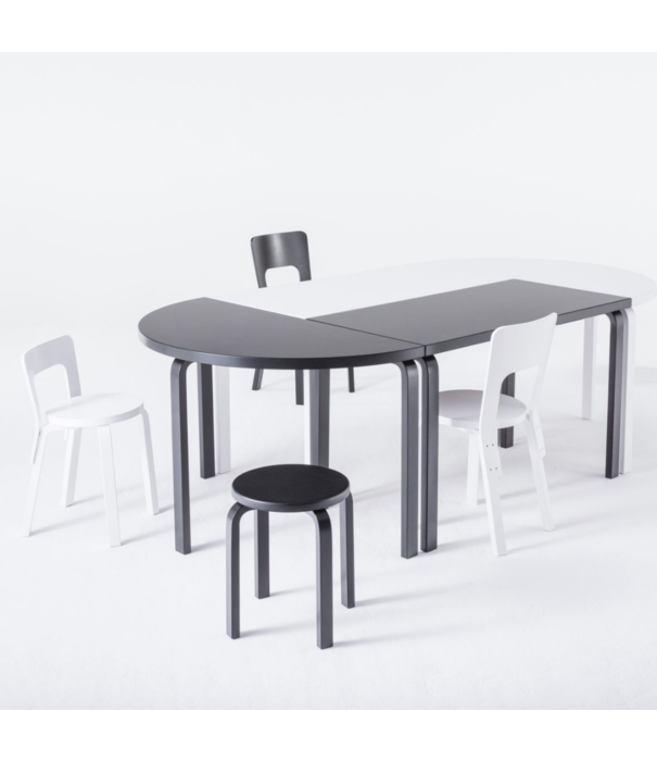 Artek  Artek - Chair 65 Birch - Black Linoleum