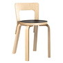 Artek - Chair 65 Berken Stoel - Zwart Linoleum