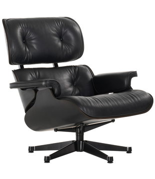 Vitra - Eames Lounge Chair Zwart Essen, premium zwart leer