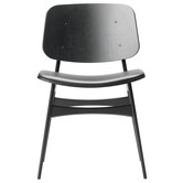 Fredericia - Søborg Chair black oak - black leather seat