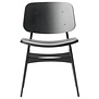 Fredericia - Søborg Chair black oak - black leather seat