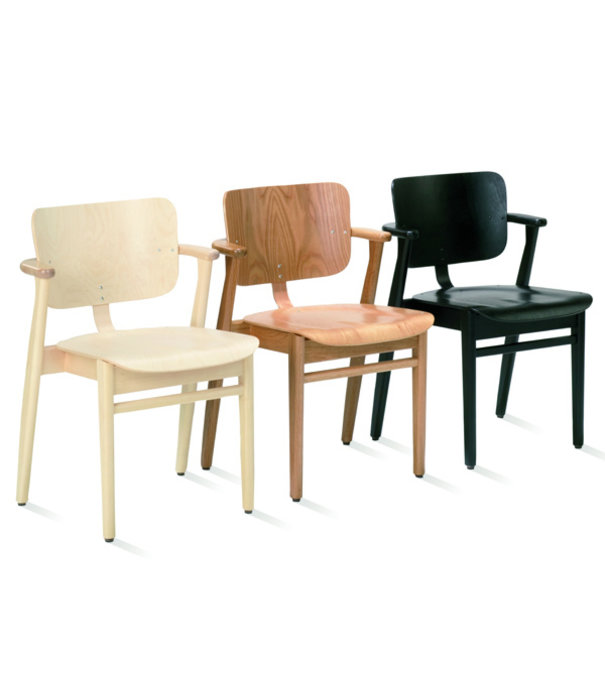 Artek  Artek - Domus Chair Black Birch - Black Leather