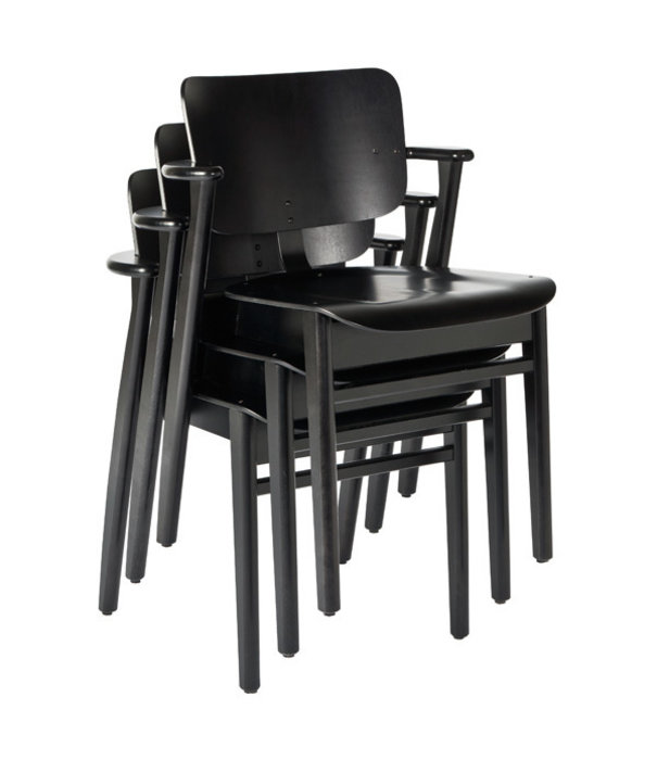 Artek  Artek - Domus Chair Black Birch - Black Leather