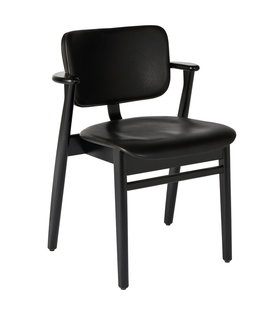 Artek - Domus Chair birch black, black Prestige leather