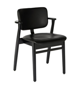 Artek - Domus Chair Black Birch - Black Leather