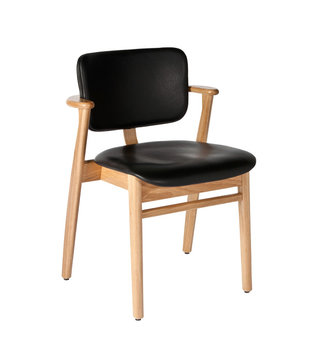 Artek - Domus Chair oak, black Prestige leather