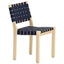 Artek - Chair 611 Berken - Zwart-Blauw/ Webbing