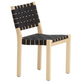 Artek - Chair 611 Berken - Zwart/ Webbing