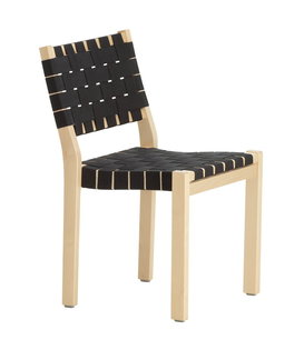 Chair 611 Birch- Black/ Webbing