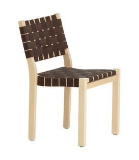 Artek - Chair 611 Berken - Zwart-Bruin/ Webbing