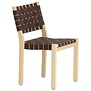 Artek - Chair 611 birch, black/brown webbing