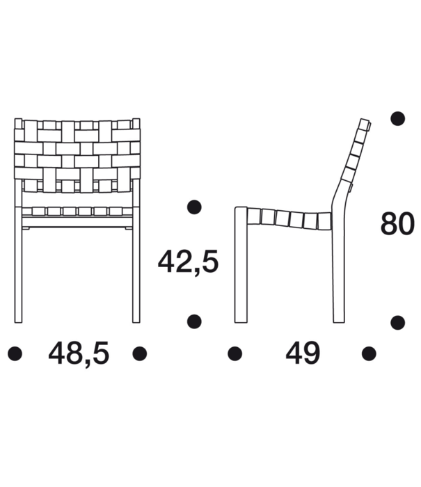 Artek  Artek - Chair 611 Birch -White Webbing