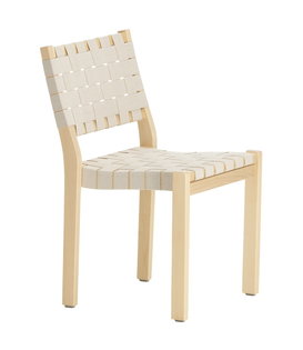 Artek - Chair 611 birch, natural/white webbing