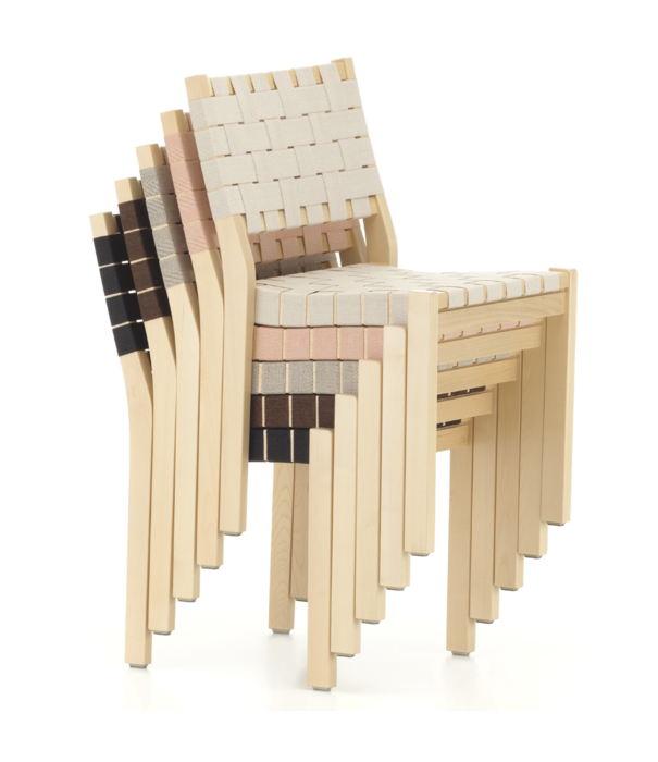 Artek  Artek - Chair 611 Birch - Black webbing