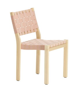 Artek - Chair 611 birch, natural/red webbing