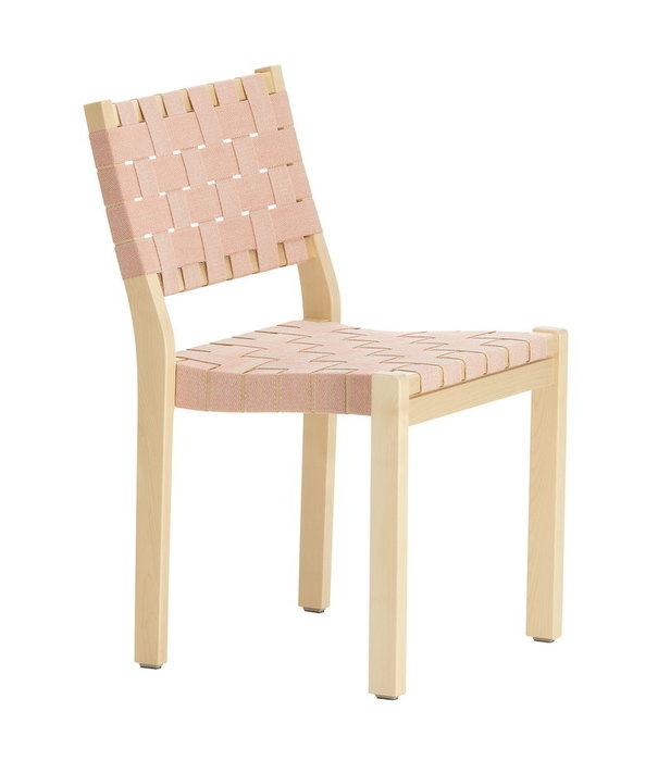 Artek  Artek - Chair 611 Berken Rood/ Webbing