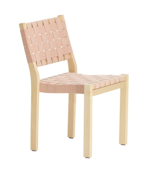 Artek  Artek - Chair 611 Birch - Red/ Webbing