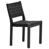 Artek - Chair 611 Berken Zwart  - Zwart-Zwart/ Webbing