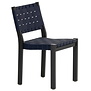 Artek - Chair 611 Birch Black - Black-Blue/ Webbing